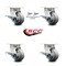 Service Caster 4 Inch Kingpinless Thermoplastic Rubber Wheel Caster Brakes 2 Swivel Locks, 4PK SCC-KP30S420-TPRRF-SLB-BSL-2-SLB-2 - alternate 2